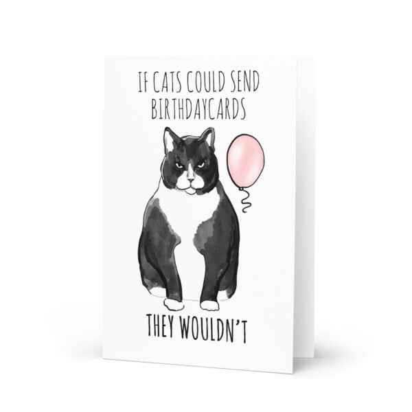 Funny tuxedo cat Birthday greeting card