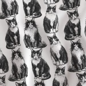 Fabric with cats printed on it