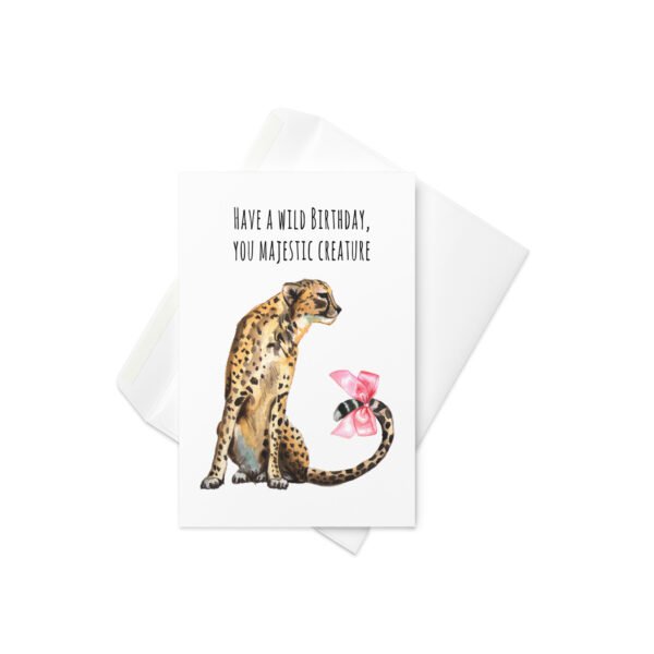 Cute cheetah Birthday greeting card - Image 2