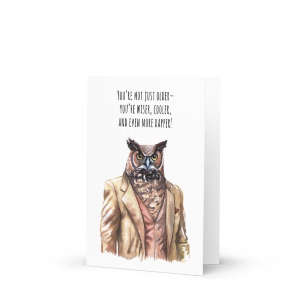 Stylish owl greeting card for him - Image 3