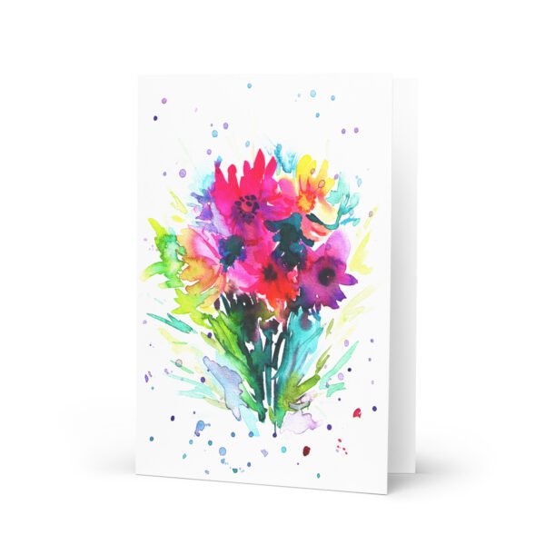 abstract floral watercolor greeting card