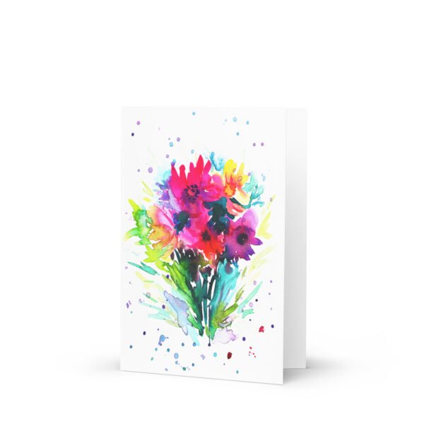 abstract floral watercolor greeting card - Image 3