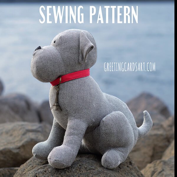 Sitting dog plush toy sewing pattern - Image 2