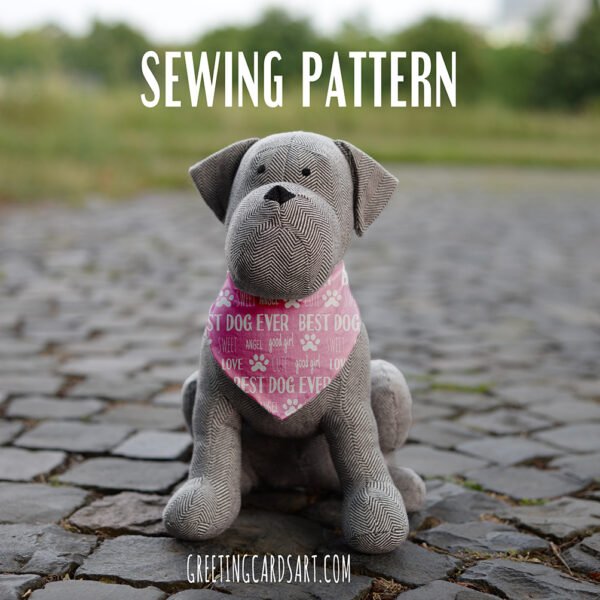 Sitting dog plush toy sewing pattern - Image 3