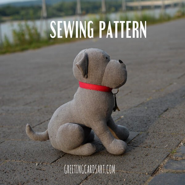 Sitting dog plush toy sewing pattern - Image 5