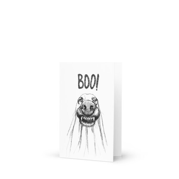 Boo! Funny ghost dog Halloween greeting card - Image 2