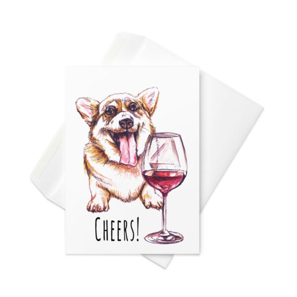 Dog and wine greeting card - Image 3