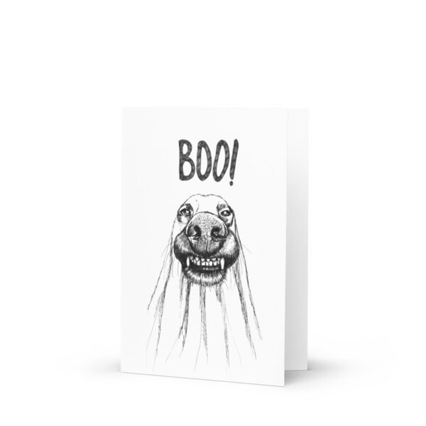 Boo! Funny ghost dog Halloween greeting card - Image 3