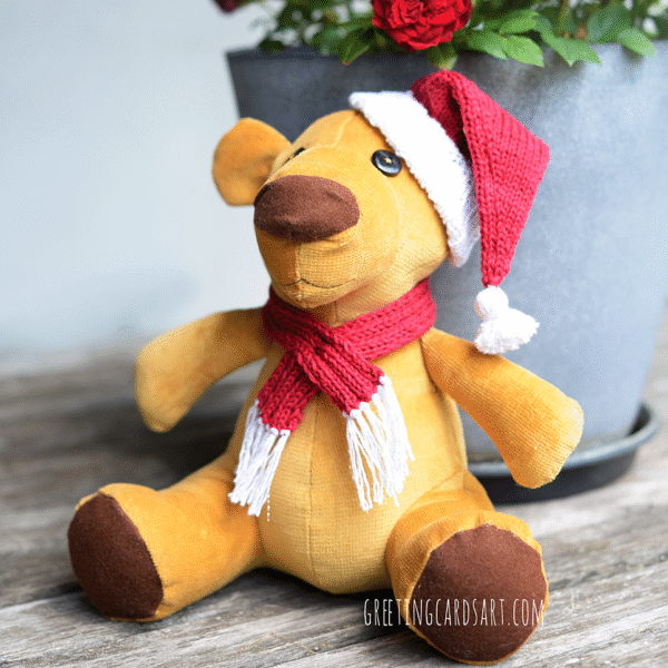 Christmas teddy bear sewing pattern