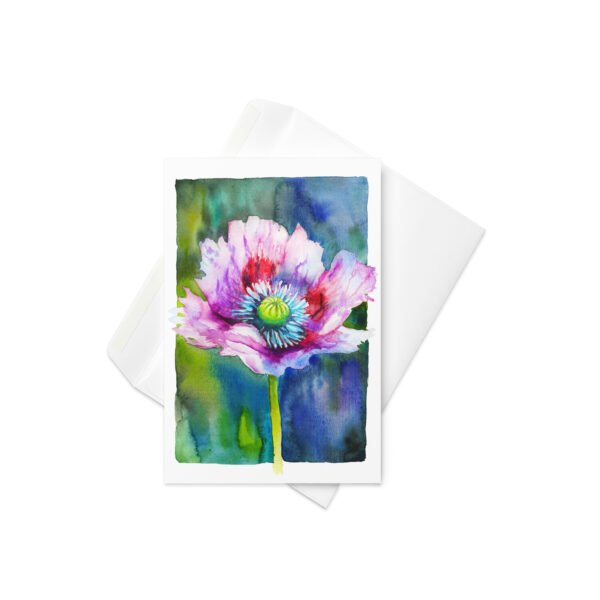 Pink poppy greeting card - Image 2
