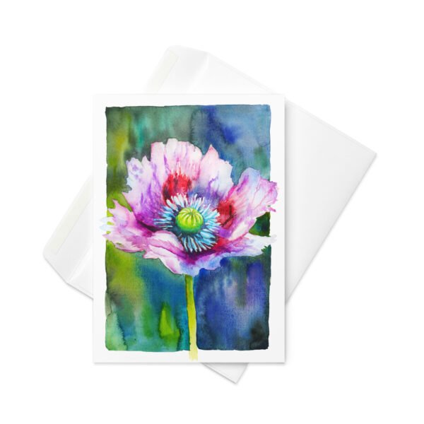 Pink poppy greeting card - Image 3