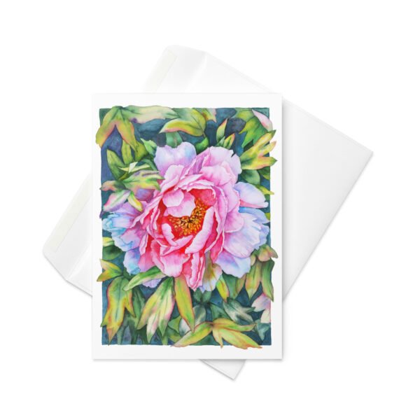 Watercolor pink peony greeting card - Image 3
