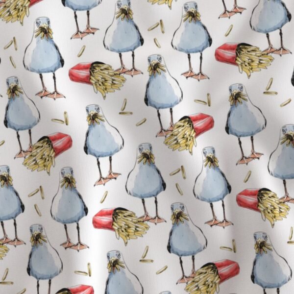 fabric with funny birds