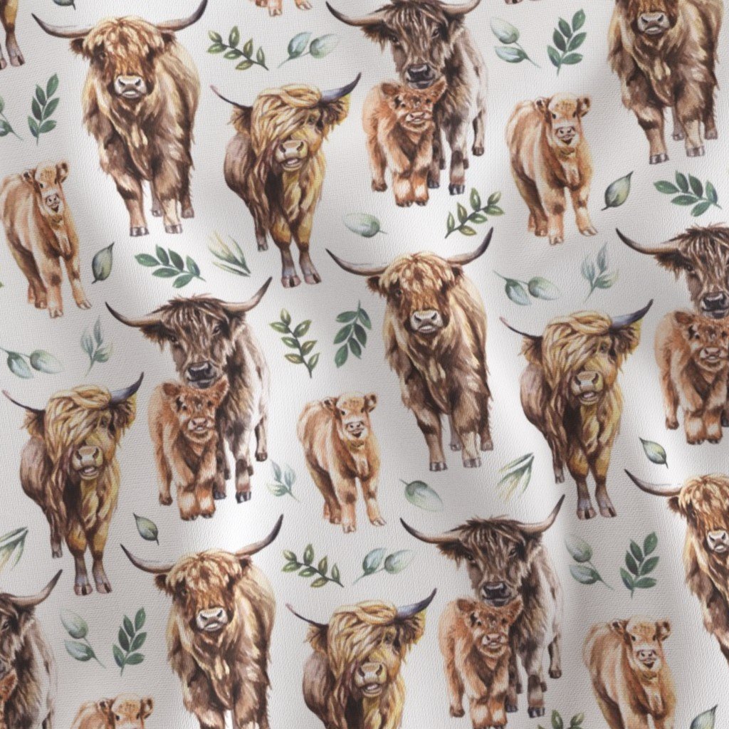 faric with cows printed on it